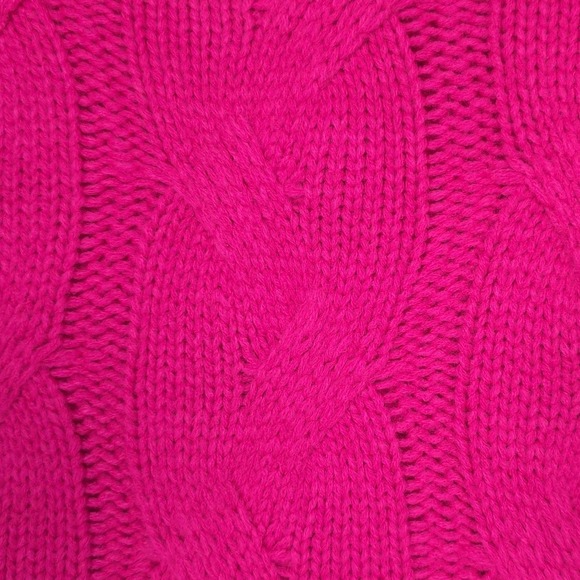 Anthropologie Callahan‎ Size XS Cable Knit Sweater Dress Hot Pink Mini Colorful - Picture 9 of 11